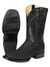 Load image into Gallery viewer, Men’s El General Western Boots - Imitation Bull Neck Black 45666
