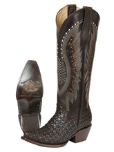 Load image into Gallery viewer, El General Women’s Embroidered Western Boots - Choco 45782
