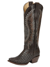 Load image into Gallery viewer, El General Women’s Embroidered Western Boots - Choco 45782
