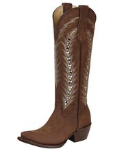 Load image into Gallery viewer, El General Women’s Embroidered Western Boots - Brown 45788
