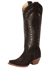 Load image into Gallery viewer, El General Women’s Embroidered Western Boots - Dark Brown  45789
