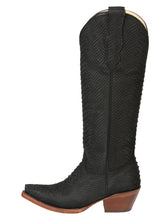 Load image into Gallery viewer, El General Women’s Western Boots Python Print - Black 45791
