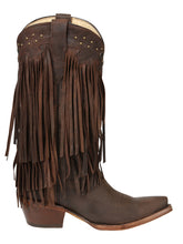 Load image into Gallery viewer, El General Women’s Fringe Western Boots - Choco 45795
