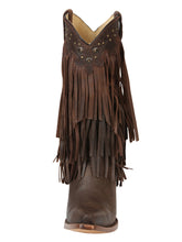 Load image into Gallery viewer, El General Women’s Fringe Western Boots - Choco 45795
