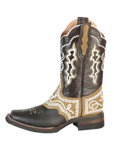 Load image into Gallery viewer, El General Rodeo Boot - Crazy Brown with Embroidery 51110
