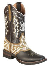 Load image into Gallery viewer, El General Rodeo Boot - Crazy Brown with Embroidery 51110
