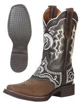 Load image into Gallery viewer, El General Rodeo Boot - Nobuck Dark Brown with Embroidery  51117
