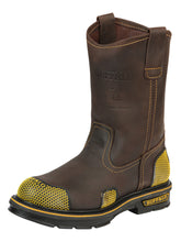 Load image into Gallery viewer, Buffalo &amp; Bull Men’s Work Boots - Brown/Yellow 123031
