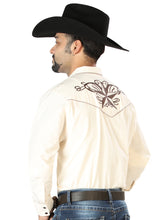 Load image into Gallery viewer, El General Embroidery Western Shirt Beige/Black 126684
