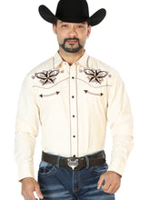 Load image into Gallery viewer, El General Embroidery Western Shirt Beige/Black 126684
