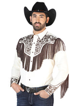 Load image into Gallery viewer, El Señor de los Cielos Embroidery Shirt Beige/Brown 126710
