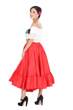 Load image into Gallery viewer, Dancing Skirt Doble Vuelo 100% Cotton Red 601312
