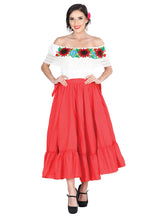 Load image into Gallery viewer, Dancing Skirt Doble Vuelo 100% Cotton Red 601312
