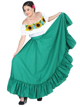 Load image into Gallery viewer, Dancing Skirt Doble Vuelo 100% Cotton Green 601313
