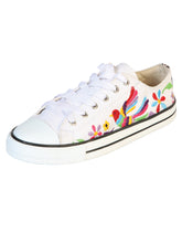 Load image into Gallery viewer, Artisanal Embroidered Sneakers Textile Canvas White 602782
