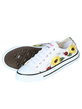 Load image into Gallery viewer, Artisanal Embroidered Sneakers Textile Canvas White 602786
