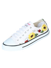 Load image into Gallery viewer, Artisanal Embroidered Sneakers Textile Canvas White 602786
