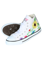 Load image into Gallery viewer, Artisanal Embroidered Sneakers Textile Canvas  White 602787
