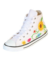Load image into Gallery viewer, Artisanal Embroidered Sneakers Textile Canvas  White 602787
