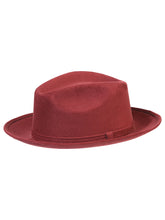 Load image into Gallery viewer, Artisanal Hand Painted Hat Suede Wine 603821
