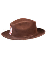 Load image into Gallery viewer, Artisanal Hand Painted Hat Suede Brown 603822
