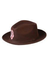 Load image into Gallery viewer, Artisanal Hand Painted Hat Suede Brown 603822
