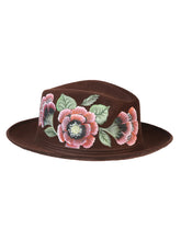 Load image into Gallery viewer, Artisanal Hand Painted Hat Suede Brown 603822
