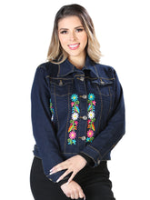Load image into Gallery viewer, Artisanal Embroidered Jacket 50% Cotton, 50% Polyester Blue  603829
