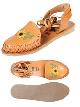 Load image into Gallery viewer, Mexican Artisanal Sandals Leather Tan 603920
