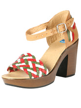 Load image into Gallery viewer, Mexican Artisanal Sandals Leather Tricolor 603941
