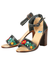 Load image into Gallery viewer, Mexican Artisanal Sandals Leather Black 603952
