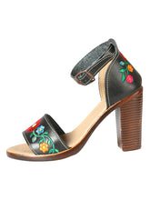 Load image into Gallery viewer, Mexican Artisanal Sandals Leather Black 603952
