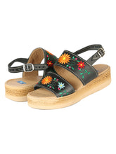 Load image into Gallery viewer, Mexica Artisanal Sandals Leather Black 603953
