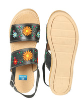 Load image into Gallery viewer, Mexica Artisanal Sandals Leather Black 603953
