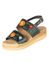 Load image into Gallery viewer, Mexica Artisanal Sandals Leather Black 603953
