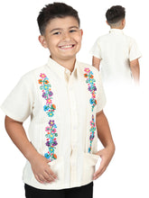 Load image into Gallery viewer, Artisanal Embroidered Shirt 100% Cotton Beige 603979
