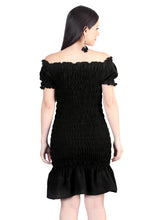 Load image into Gallery viewer, Artisanal Embroidered Dress 100% Cotton Black 604007
