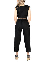 Load image into Gallery viewer, Artisanal Embroidered Set 100% Cotton Black 604048
