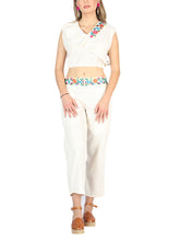 Load image into Gallery viewer, Artisanal Embroidered Set 100% Cotton Beige 604049

