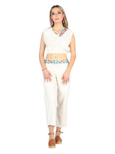 Load image into Gallery viewer, Artisanal Embroidered Set 100% Cotton Beige 604049
