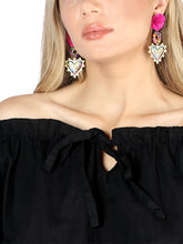 Load image into Gallery viewer, Artisanal Embroidered Blouse 100% Cotton Black 604050

