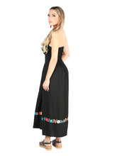 Load image into Gallery viewer, Artisanal Embroidered Dress 100% Cotton Black 604053
