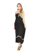 Load image into Gallery viewer, Artisanal Embroidered Dress 100% Cotton Black 604053
