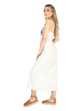 Load image into Gallery viewer, Artisanal Embroidered Dress 100% Cotton Beige 604057
